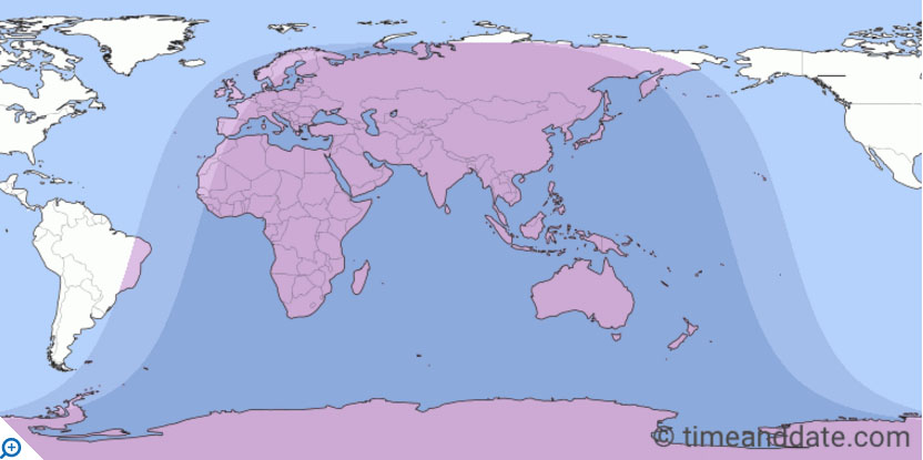 Best Places to see the 07-Aug-2017 Partial Lunar Eclipse 