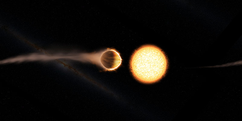 This artist's concept shows hot Jupiter WASP-121b